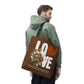 LOVE Always Brown Tote Bag.