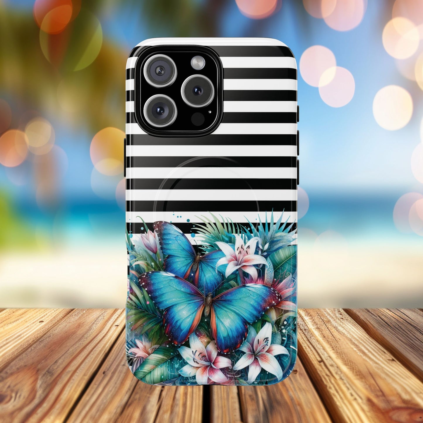 Wings of Wonder Tough iPhone Magnetic Case, Stylish Protection, Durable iPhone Cover, Butterfly Design Gift, Floral Case,Trendy Tech Accessory.