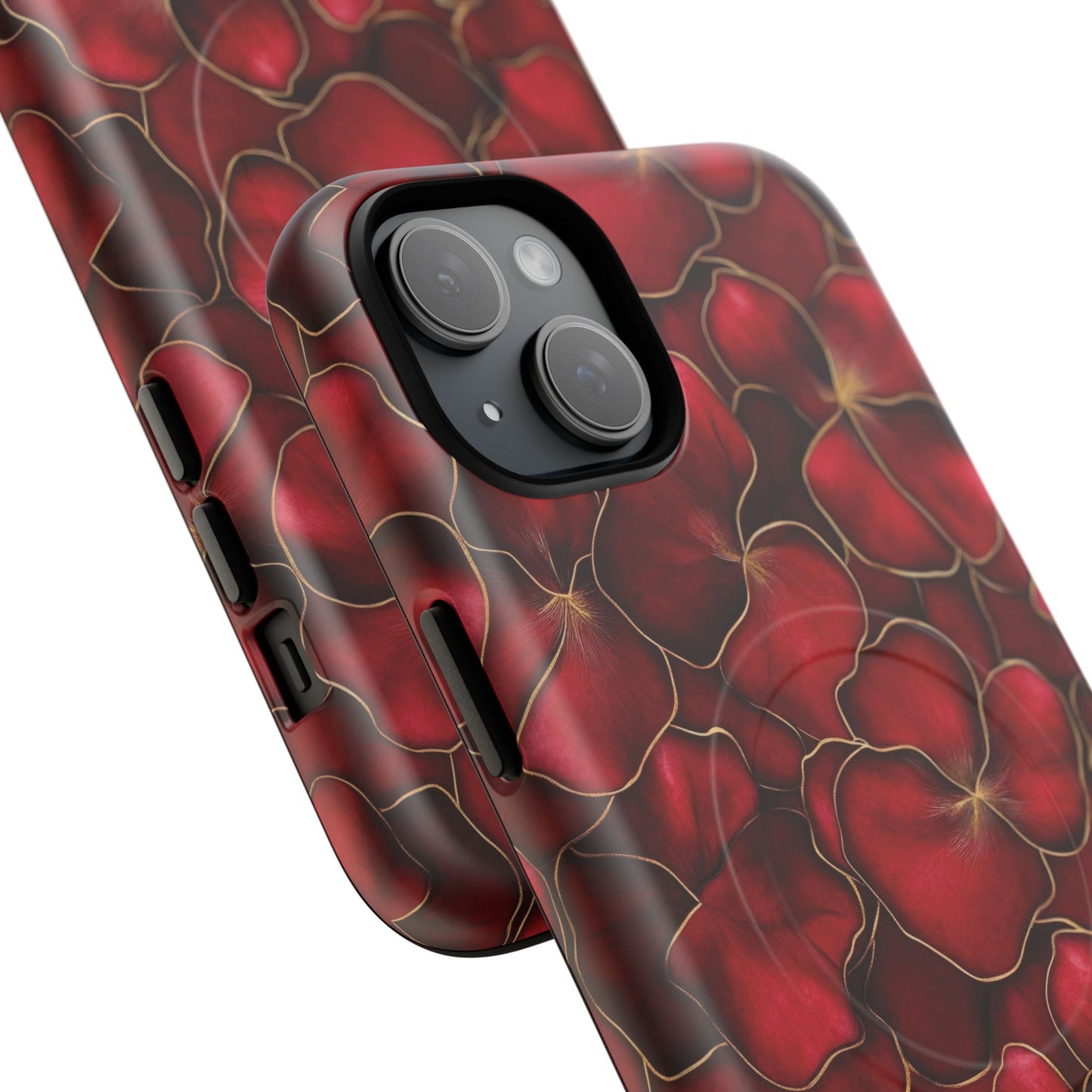 Velvet Petal Noir Tough iPhone Magnetic Case, iPhone Cover, Stylish Accessories, Gift for Her, Gift for Mother's, Floral Design, Protective iPhone Case