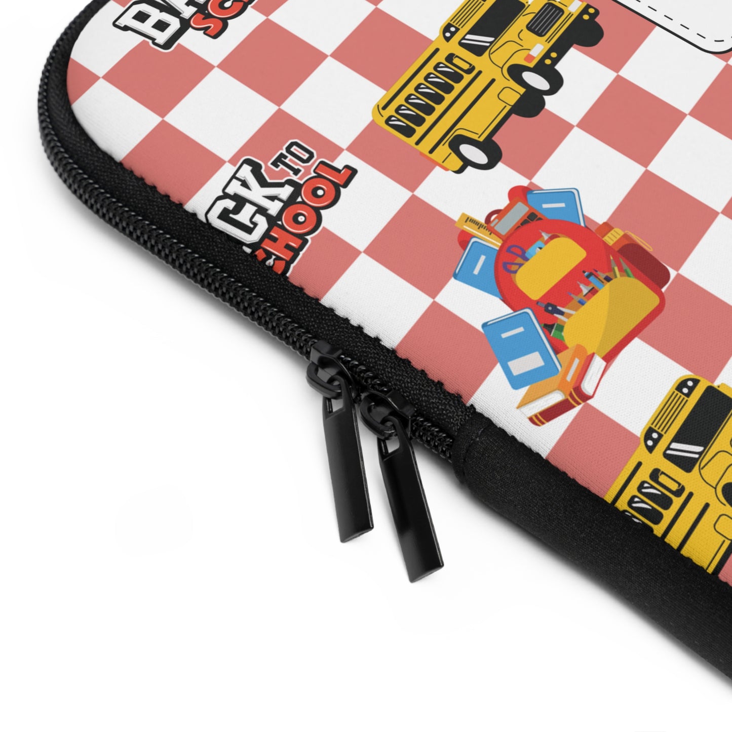 Personalized Red SchoolYard Chic Laptop Sleeve with Composition Book Inspired Design, Customizable Tech Case, School Supplies, Gift for Students, College Essentials, Back to School