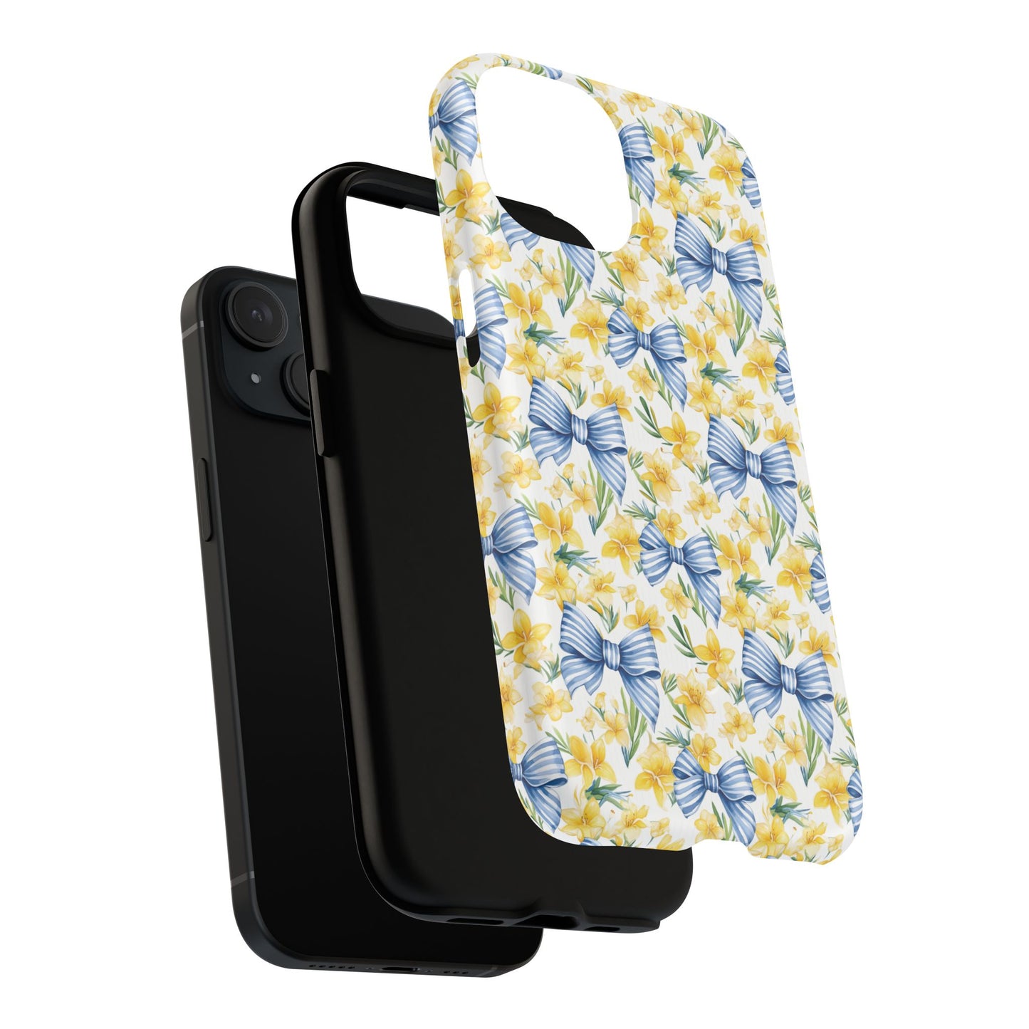 Sunshine Blue Coquette Bows Tough iPhone Magnetic Case for iPhones, Cute iPhone Cover, Spring Gift, Durable Case, Custom iPhone Protection