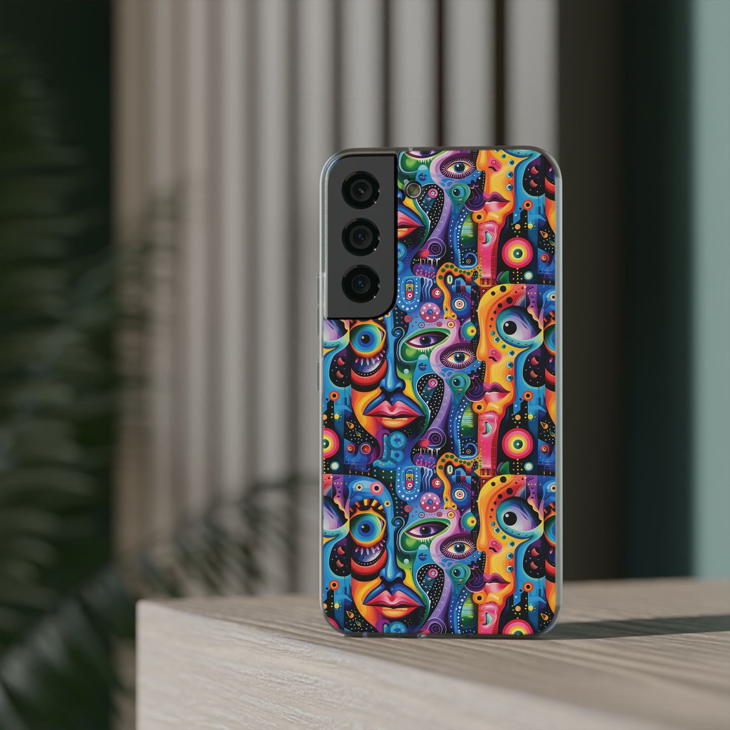 Psychedelic Visions Flexi iPhone and Samsung Case - Colorful Abstract Design.