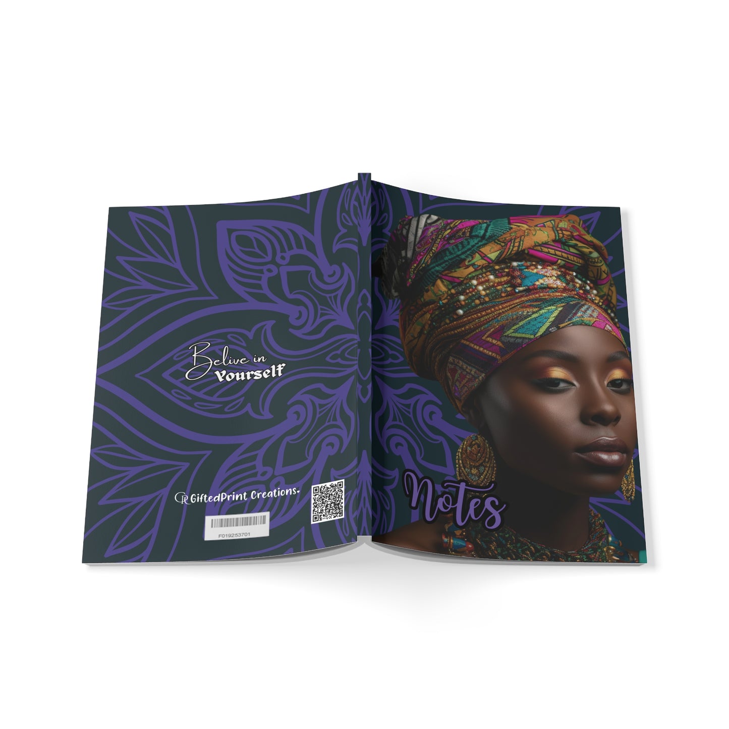 Elegant Motivational Notebook, A5 Journal for Inspiration, Black Woman Art, Affirmation Gift, Empowerment, School Supplies, Unique [...]