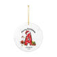 Personalized Christmas Ceramic Ornament with Name, Custom Keepsake Ornament.