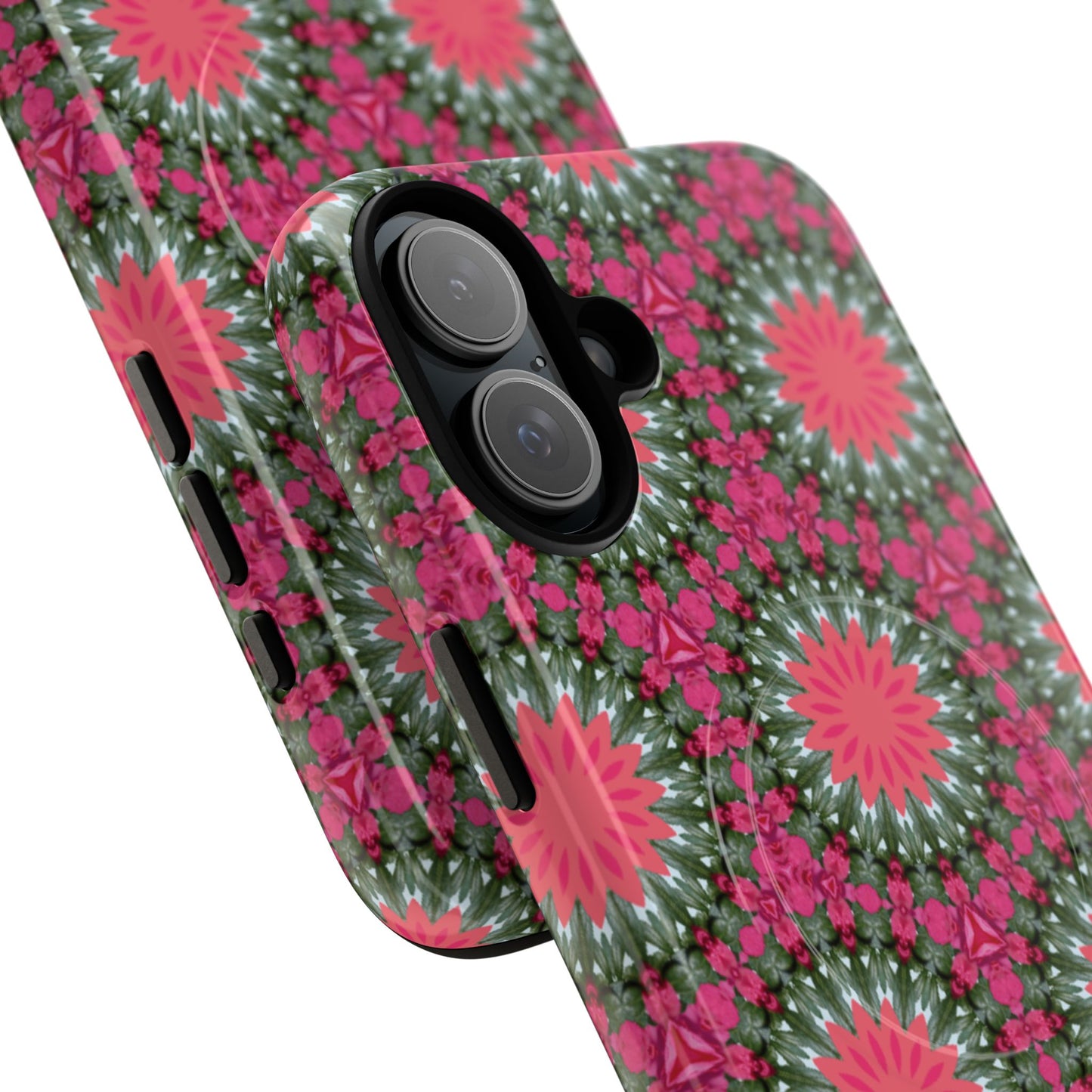 Floral KaleidoBloom iPhone Case, Tough Magnetic Cases, Floral iPhone Cover, Stylish Tech Accessory, Durable Design, Vibrant Gift Idea