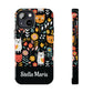 Personalized Whimsical Feline Garden Tough Phone Case — Custom Name iPhone & Samsung