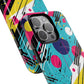 Retro Pop Vibes Magnetic iPhone Case with Abstract Design, Tough iPhone Cover, iPhone Accessory, Gift for Tech Lovers, Trendy iPhone Protector