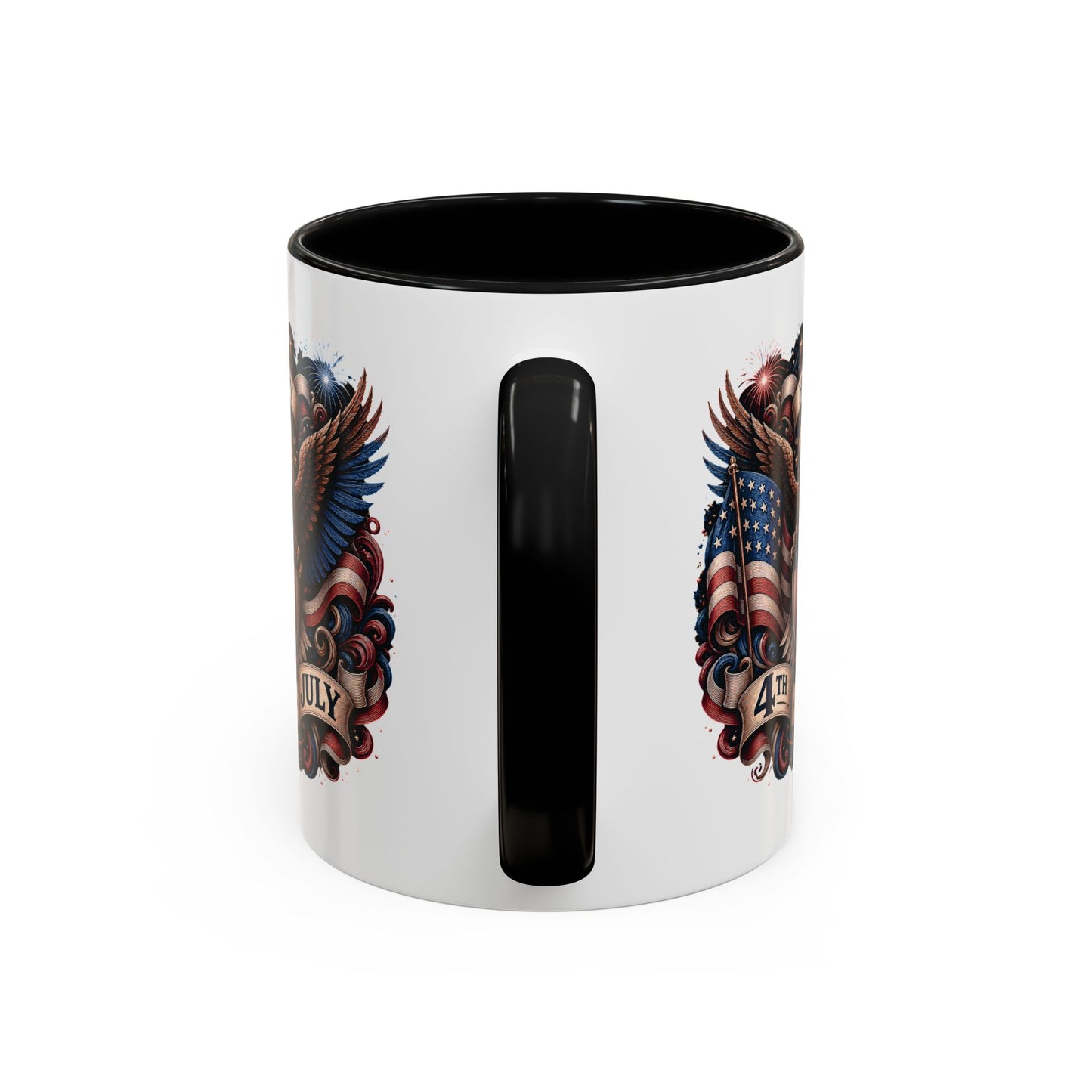 4th of July Eagle Coffee Mug — Patriotic American Flag Accent Mug (11/15oz)
