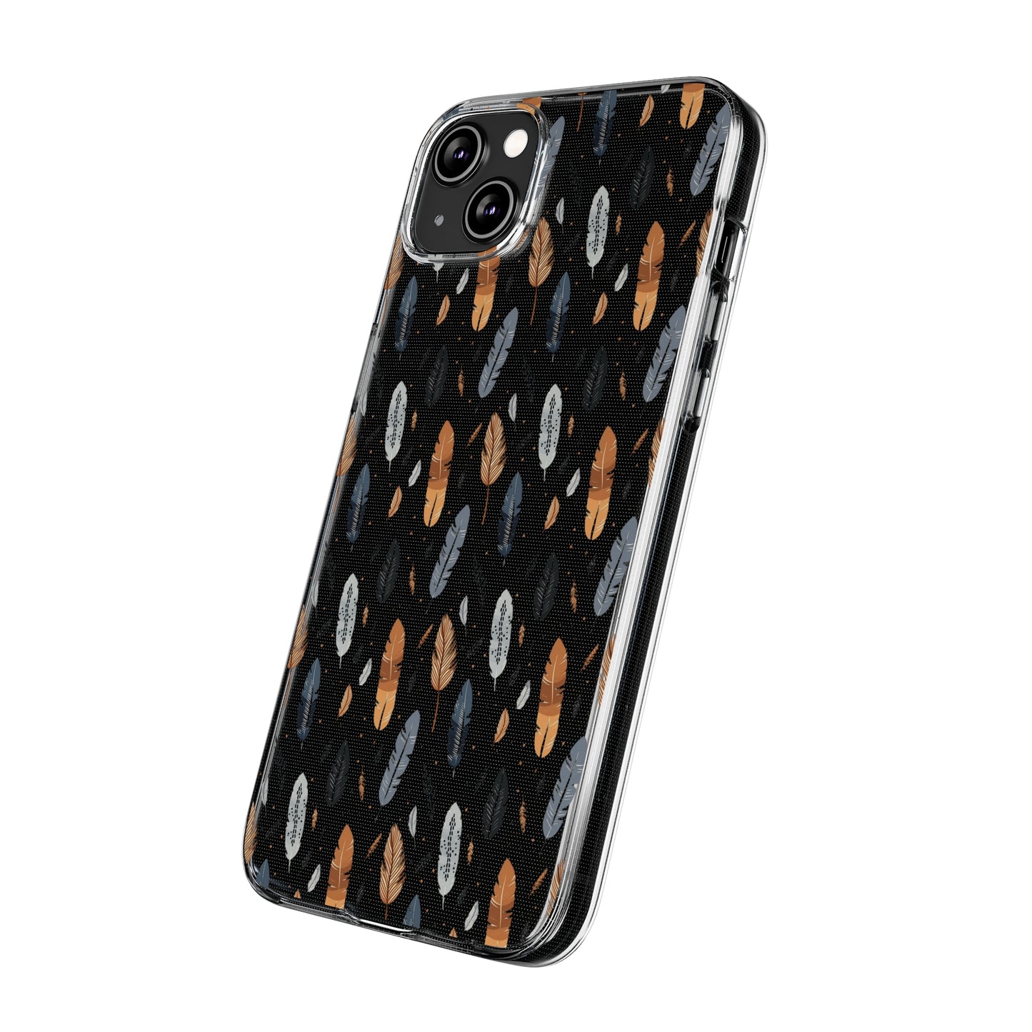 Whispering Feathers Clear Silicone iPhone Cases