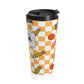 Customizable Orange Schoolyard Chic Composition Book Inspired Travel Mug, Personalized Gift for Teachers, Back to School Drinkware, Christmas Present, Stylish Coffee Cup