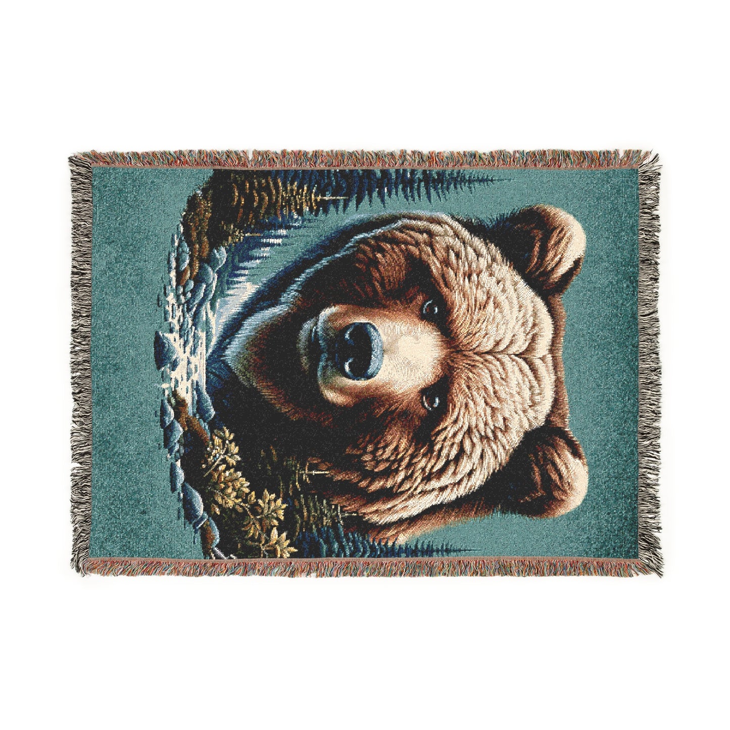 A Bear IllustrationTapestry Woven Blanket