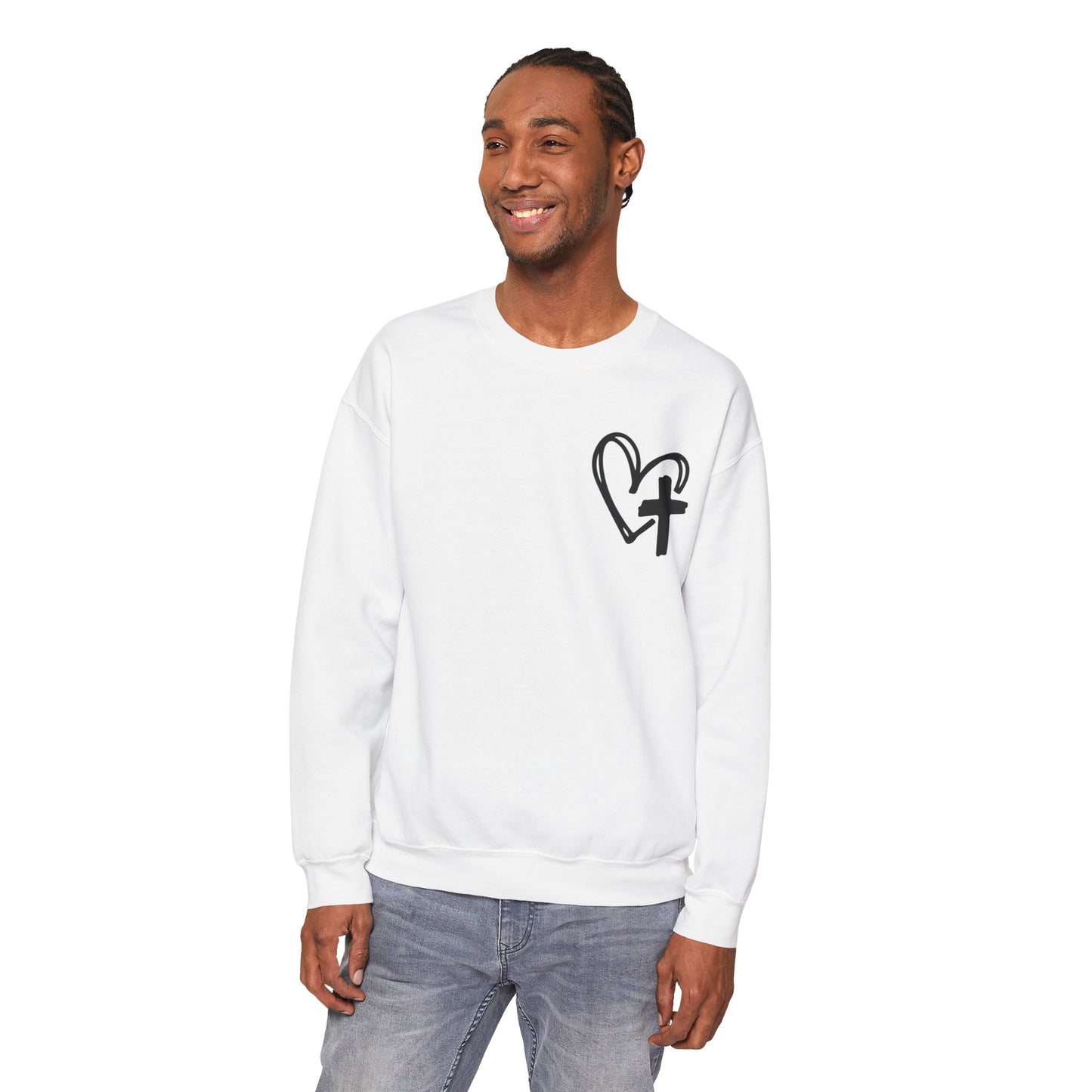 Faith and Floral Cross Unisex Heavy Blend Crewneck