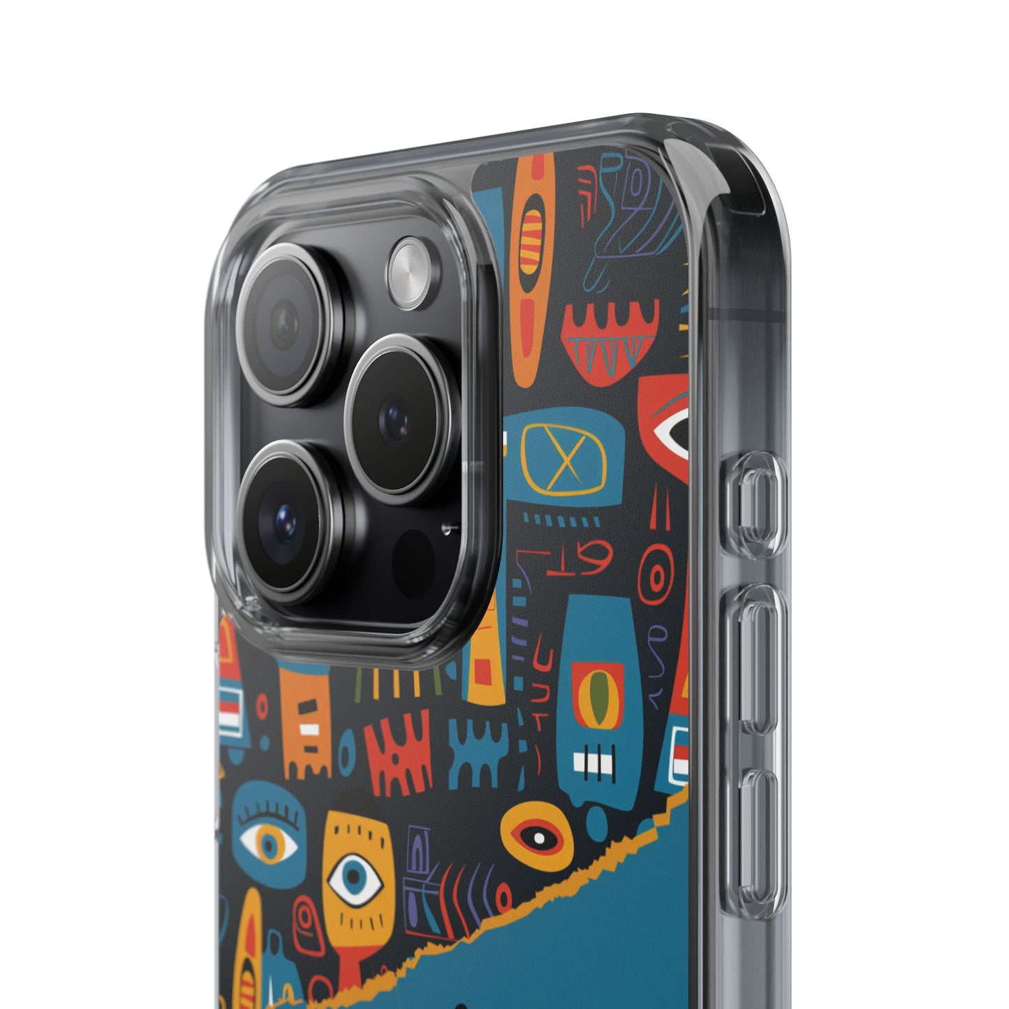 Phone Case — Colorful Abstract Faces Clear Impact-Resistant Case