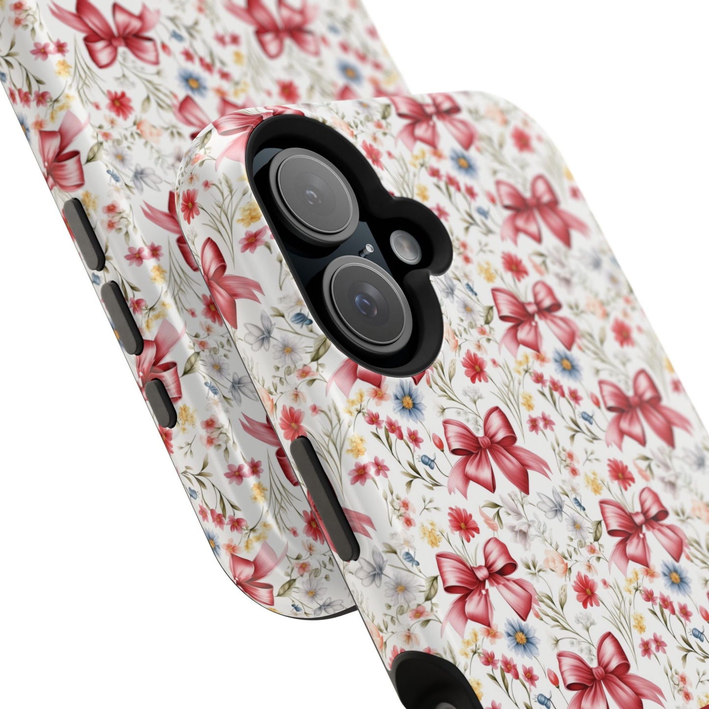 Personalized Rosette Coquette Floral Bow iPhone and Samsung Impact-Resistant Case — Custom Name Case