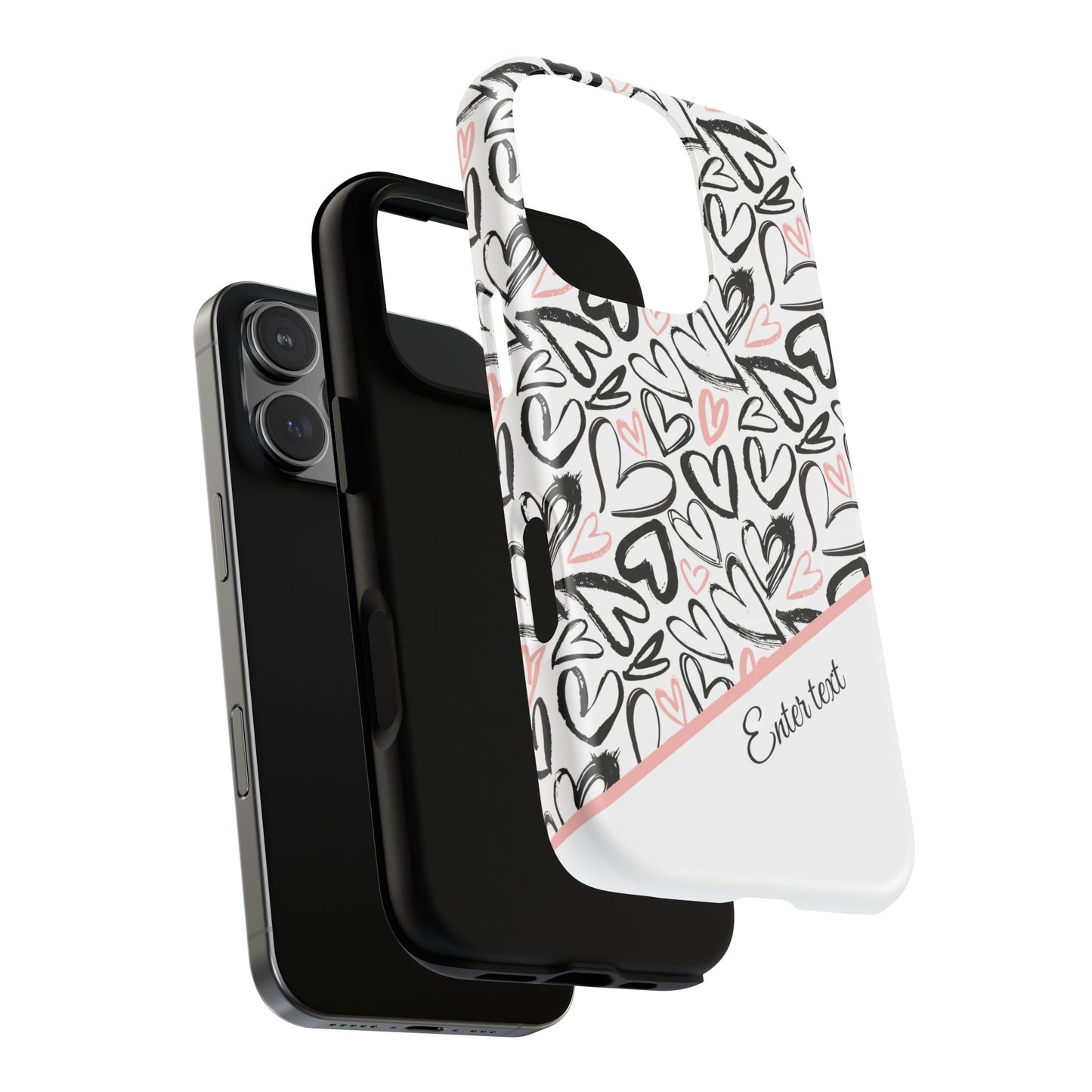 Heart Scribbles Tough Magnetic MagSafe®Case - Cute, Stylish, Gifts for Her, Love, Valentine's Day,  iPhone® 13, 14, 15, 16, 17, Pro, Pro Max, Plus Cases.