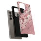 Personalized Cherry Blossom Tough Phone Case — Pink Floral Protective Case for Samsung & Google