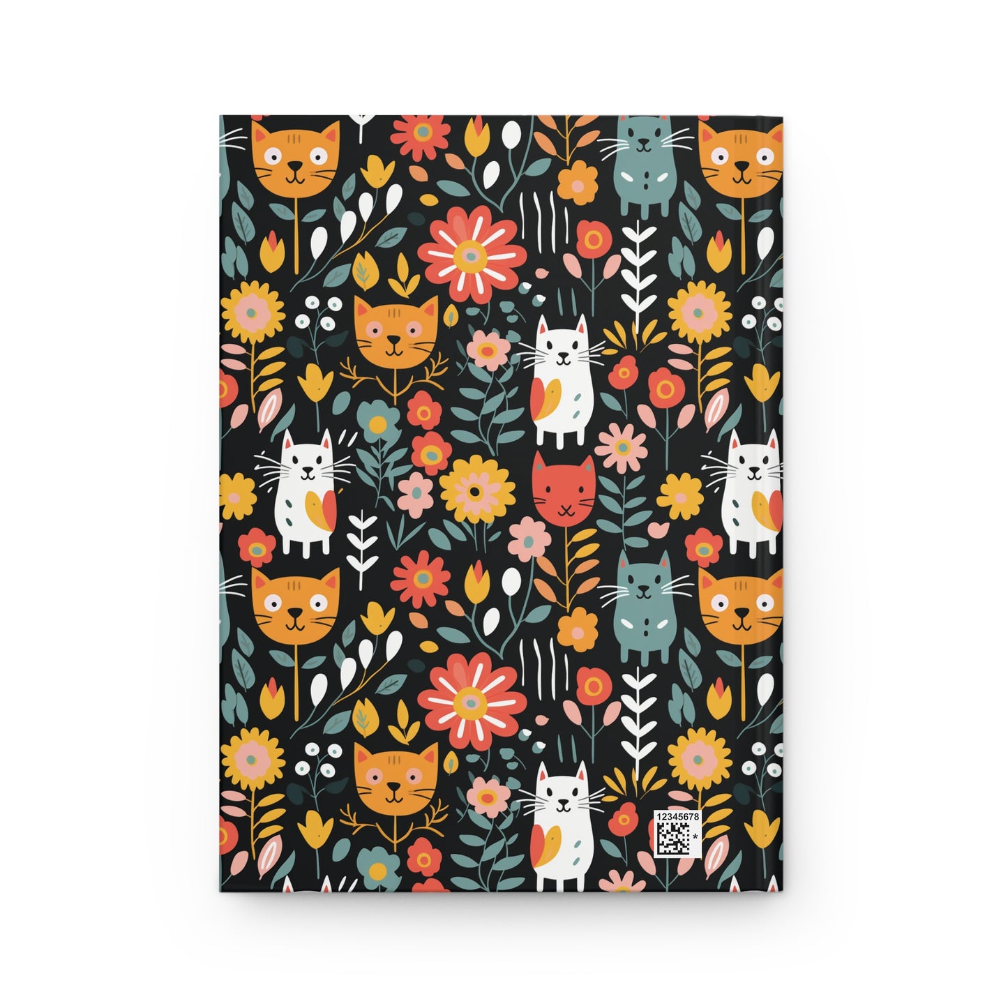 Whimsical Feline Garden Hardcover Journal