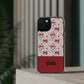 Personalized Rosette Coquette Floral Bow Clear iPhone, Samsung Cases — Custom Name Phone Cover