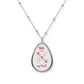 Personalized Oval Necklace — "You Won My Heart" Tic-Tac-Toe Teardrop Pendant (Romantic Gift)