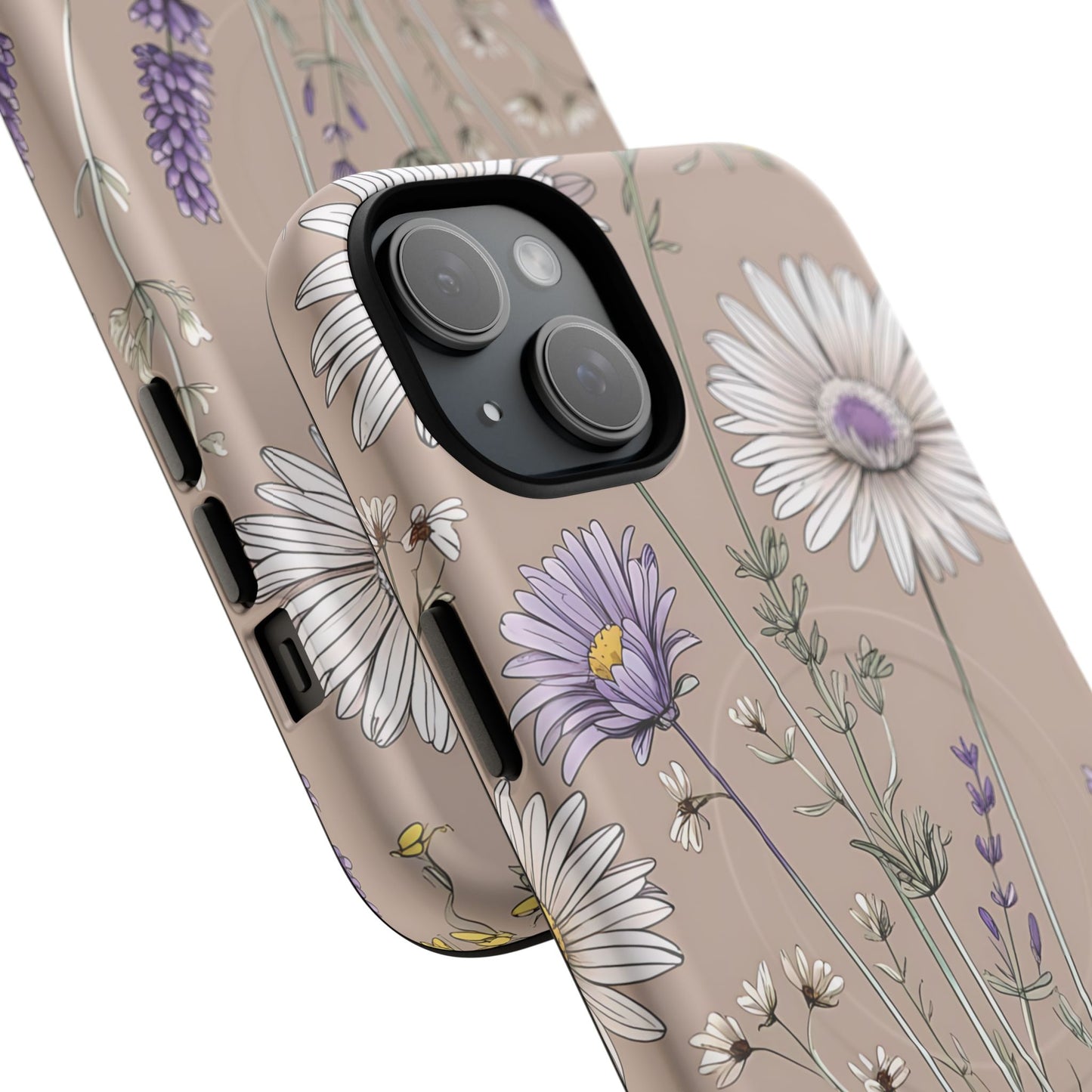 Lavender Floral Tough Magnetic Phone Case | Durable Protective Cover, Flower Design, Gifts for Her, Phone Accessories, Nature Lover