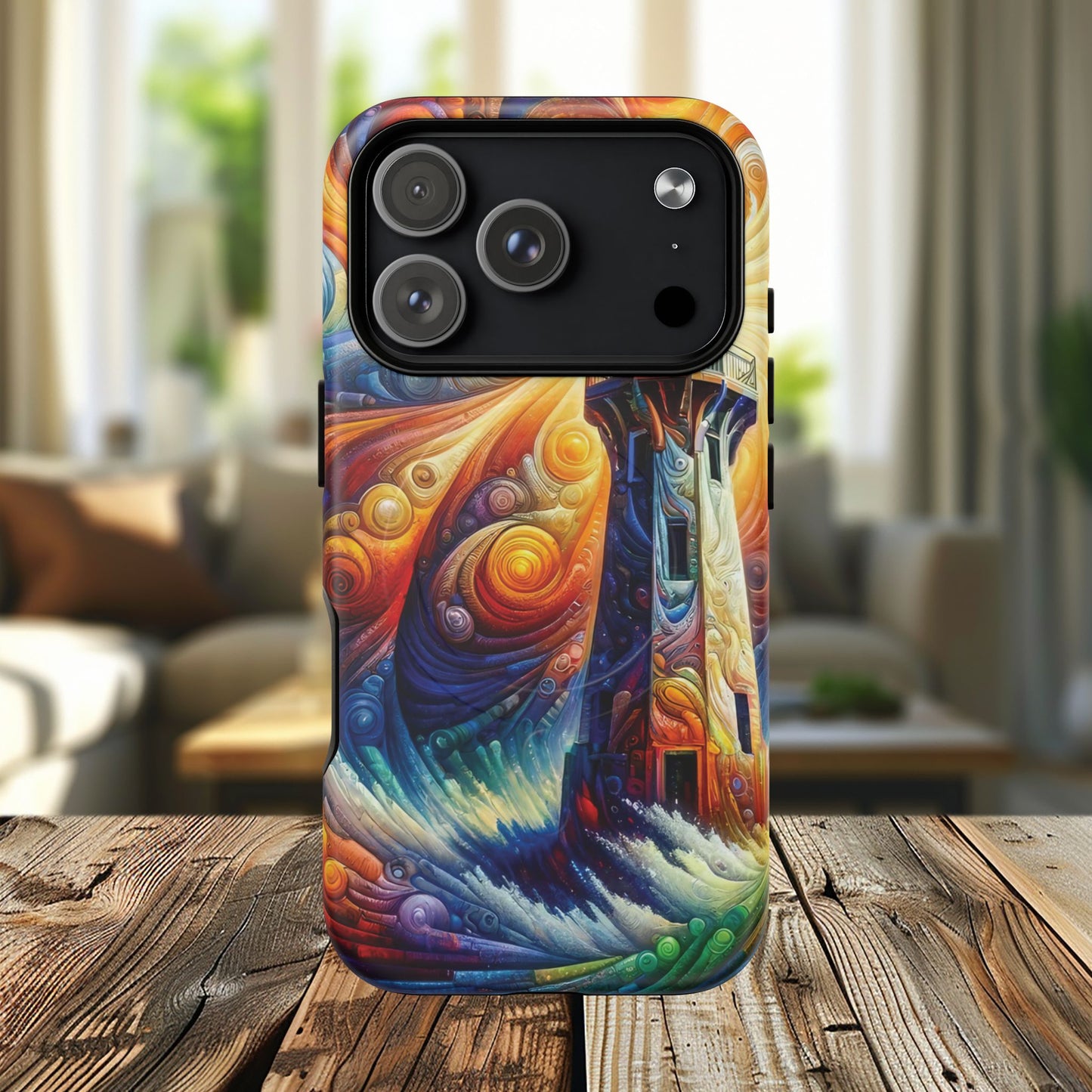 Vibrant Lighthouse Magnetic iPhone Case, Durable Protection for Everyday Adventure, Gift for Nature Lovers, Colorful iPhone Cover