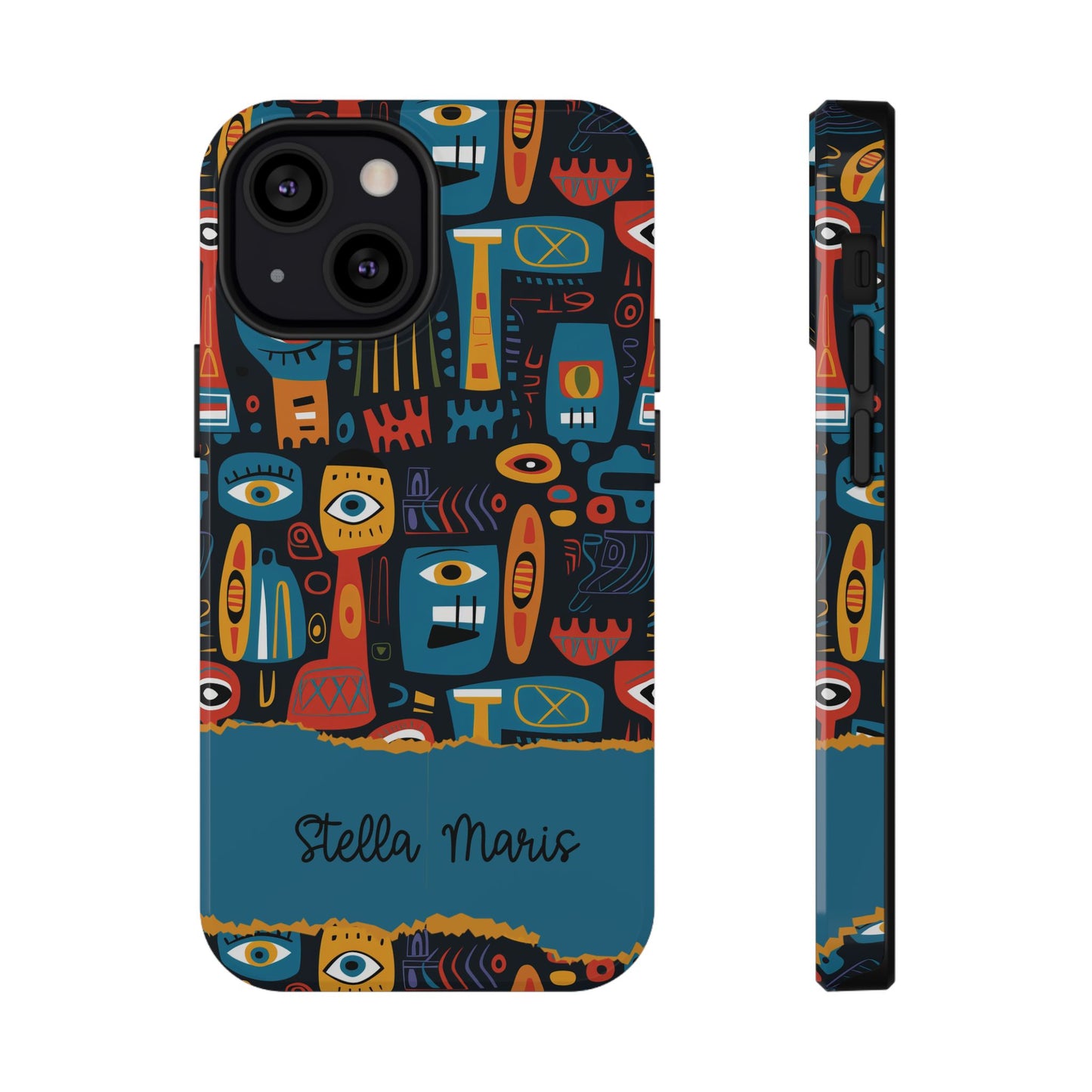 Personalized Colorful Abstract Faces Clear Impact-Resistant Case