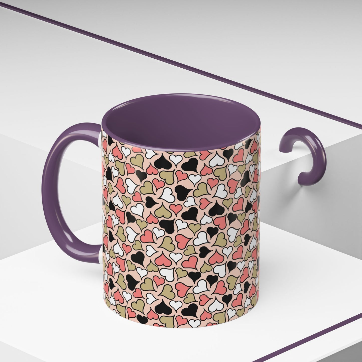 Colorful Heart Pattern Coffee Mug - Perfect Gift for Love & Friendship
