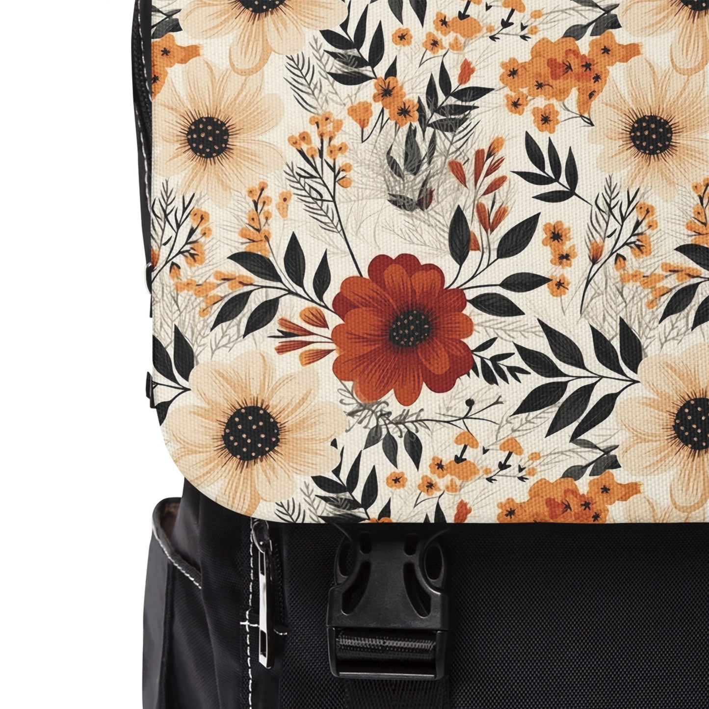 Boho Chic Floral Unisex Casual Shoulder Backpack