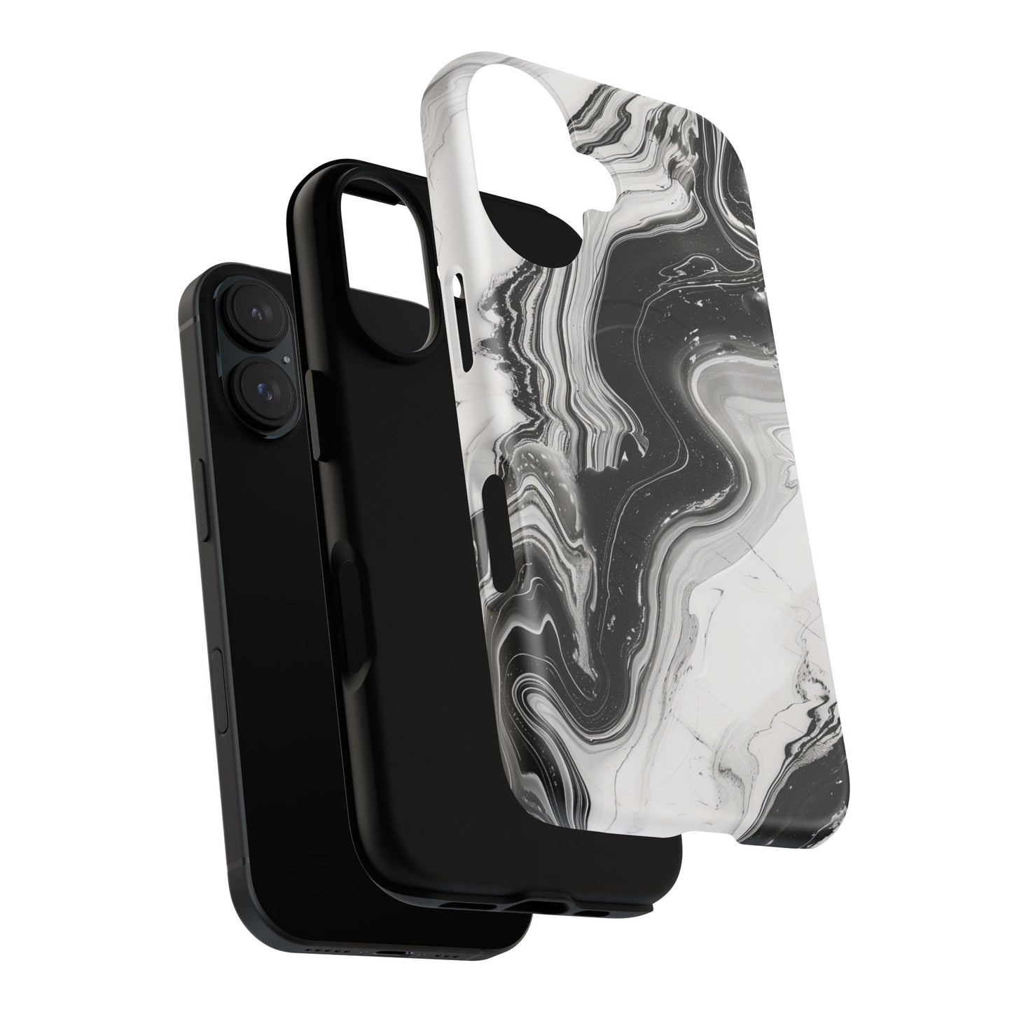 Black Marble Magnetic iPhone Case for Tough Protection, Stylish iPhone Mobile Accessory, Fashionable Gift, Unique Marble iPhone Design, Durable Smartphone Cover