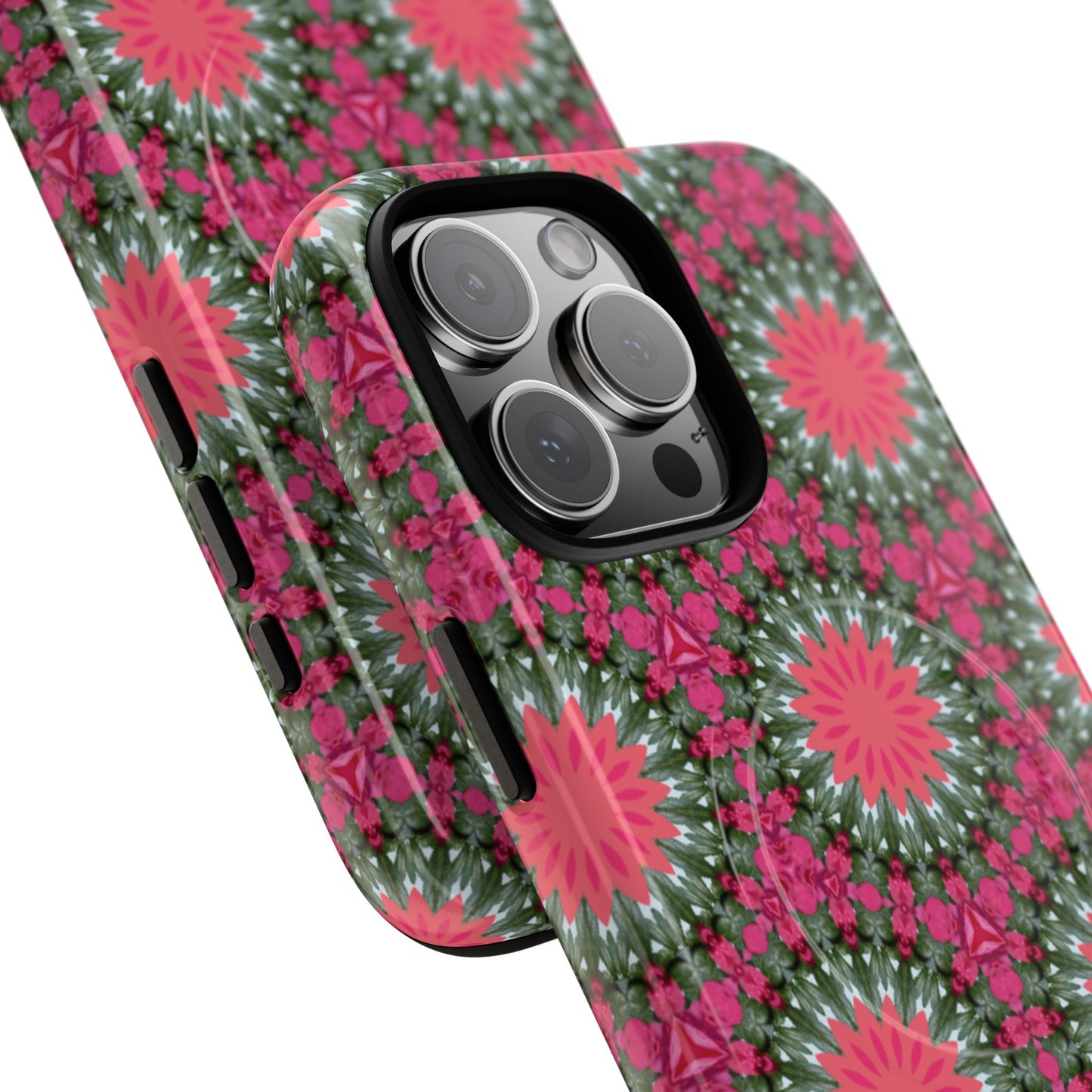 Floral KaleidoBloom iPhone Case, Tough Magnetic Cases, Floral iPhone Cover, Stylish Tech Accessory, Durable Design, Vibrant Gift Idea