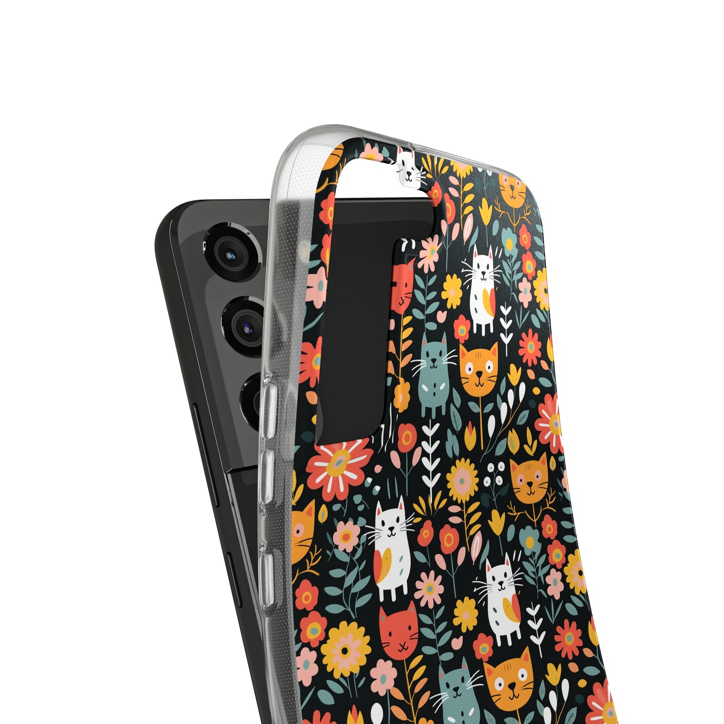 Whimsical Feline Garden Soft iPhone, Google and Samsung Cases