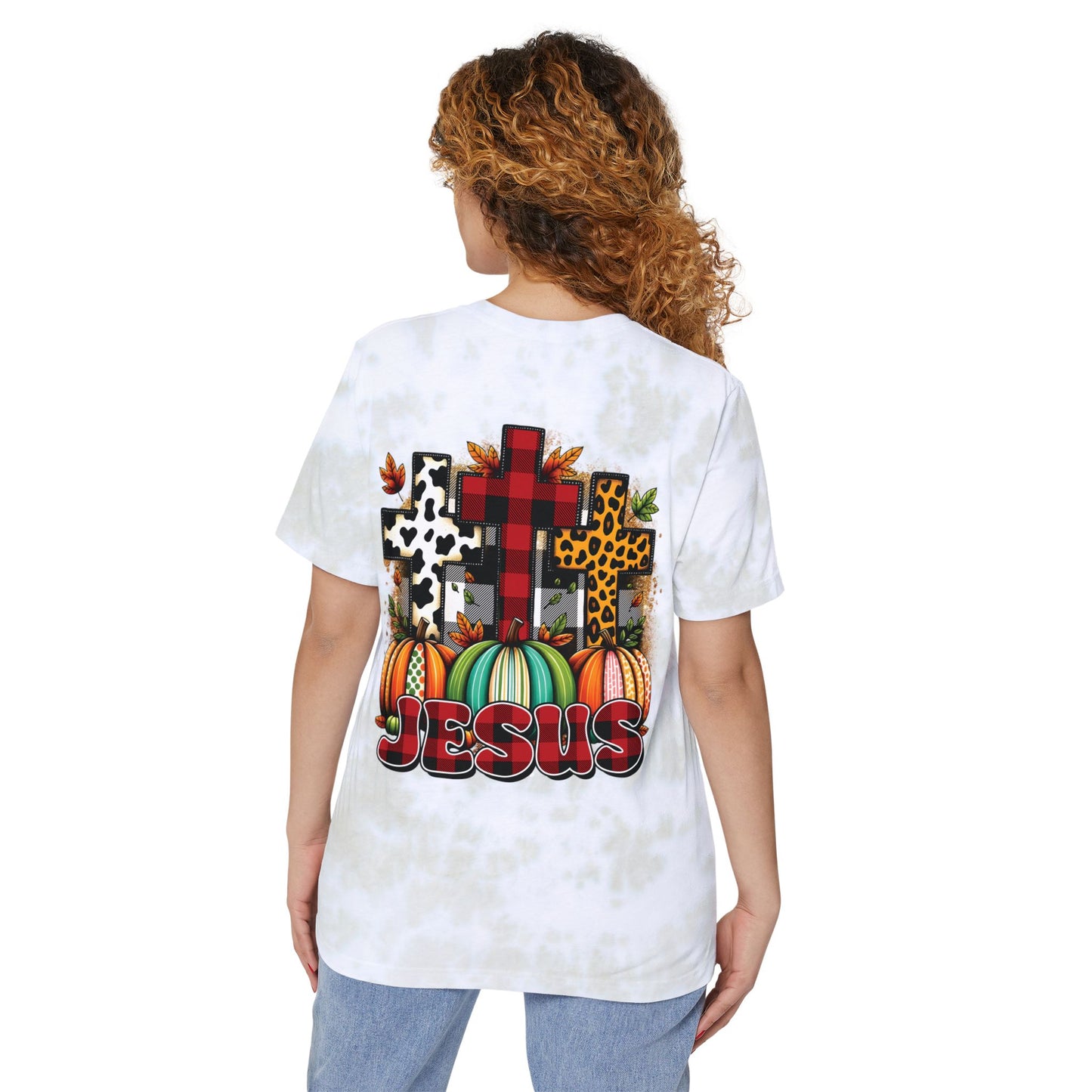 Faithful Harvest Cross Unisex FWD Fashion Tie-Dyed T-Shirt