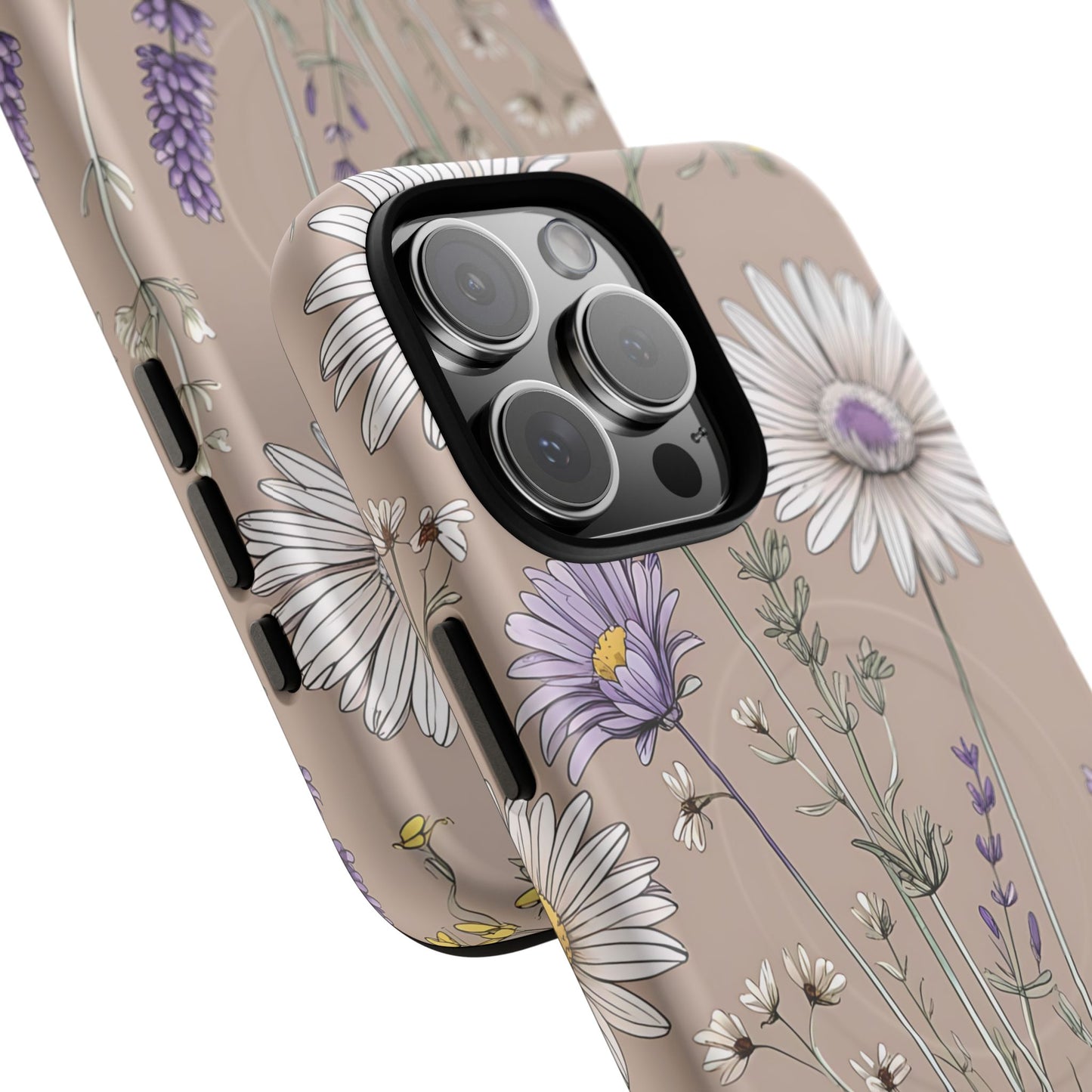 Lavender Floral Tough Magnetic Phone Case | Durable Protective Cover, Flower Design, Gifts for Her, Phone Accessories, Nature Lover
