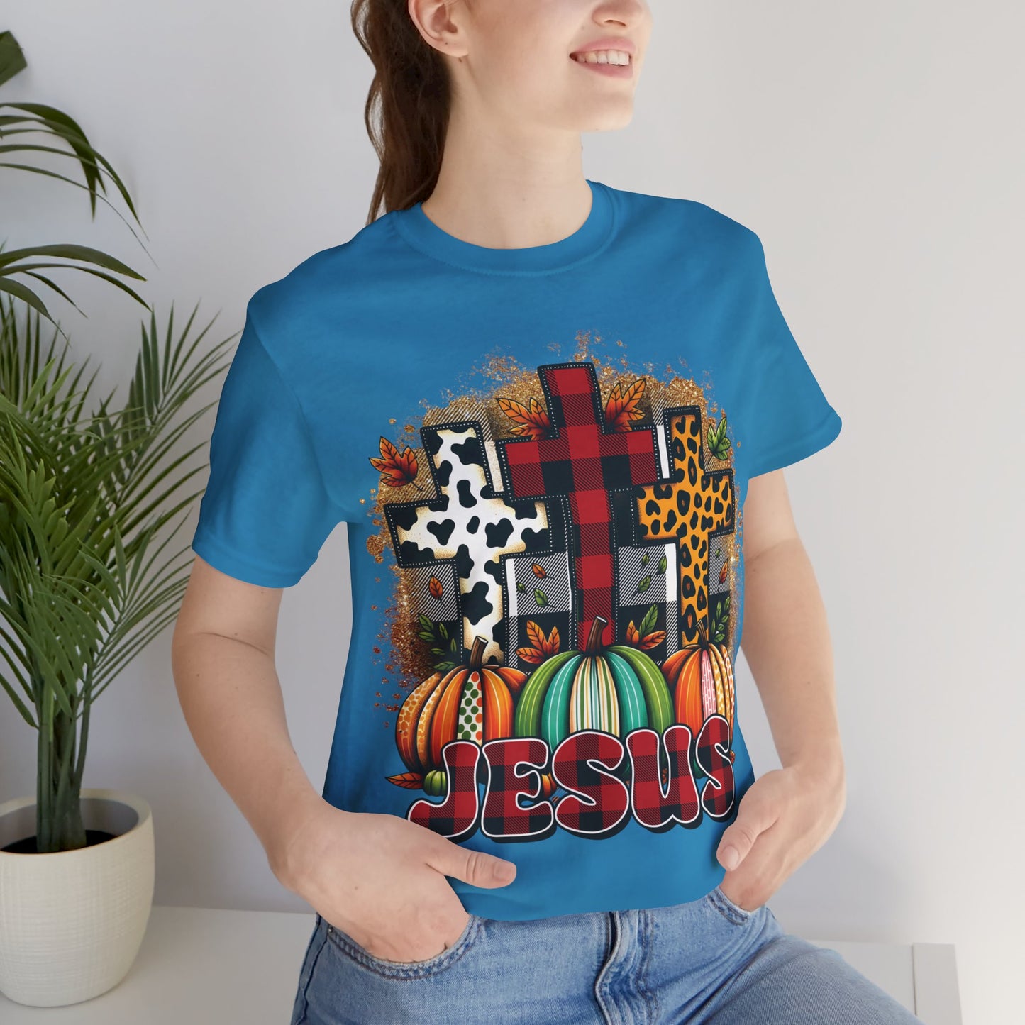 Faithful Harvest Cross Unisex Jersey Short Sleeve Tee