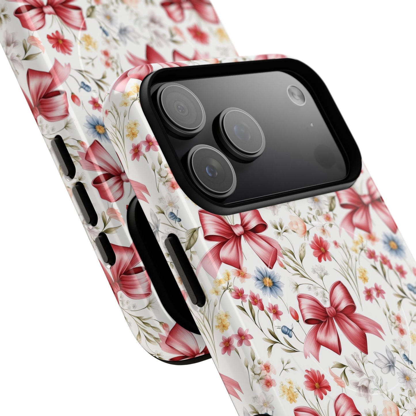 Personalized Rosette Coquette Floral Phone Case - Tough MagSafe® Magnetic Cases, Protective Cover, Stylish Tech Accessory, Gifts for Her