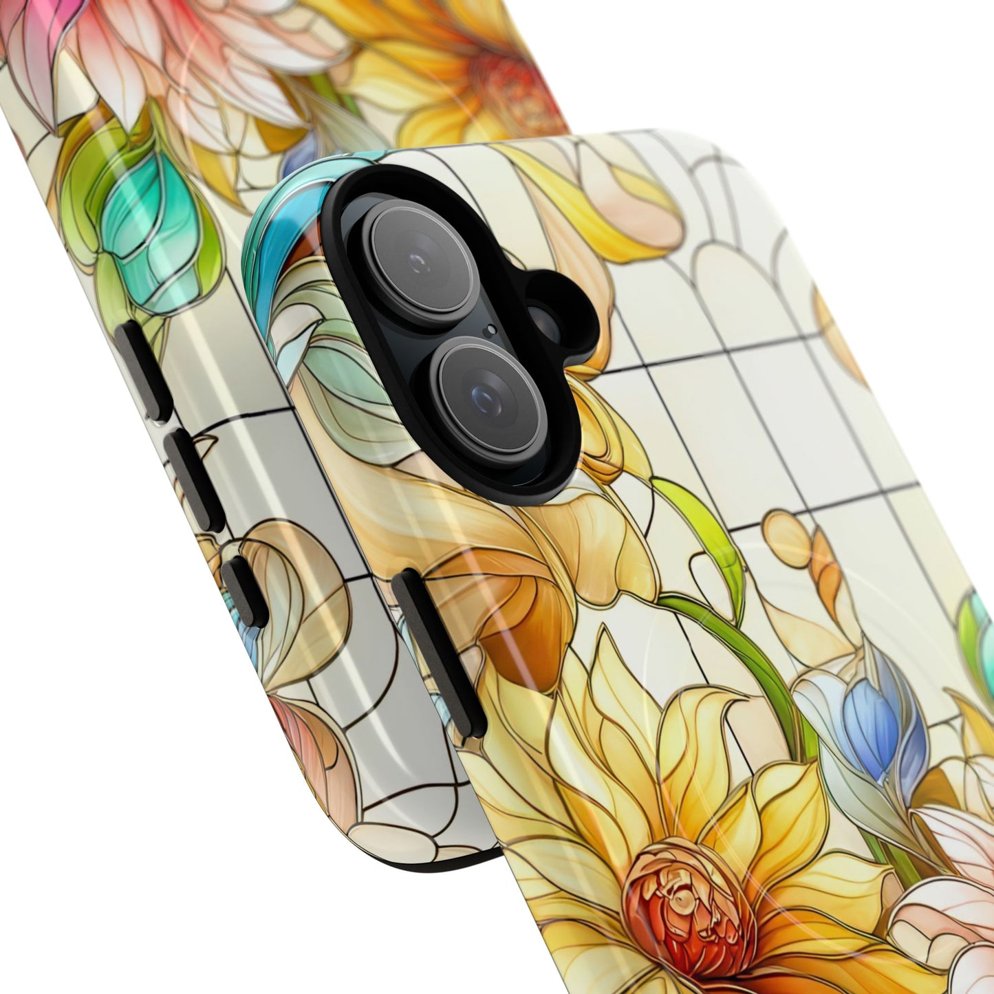 Floral Stained Glass Reverie Tough iPhone Magnetic Case, iPhone Cover, Protective Case, Flower Design, Gift for Her, Nature Lover