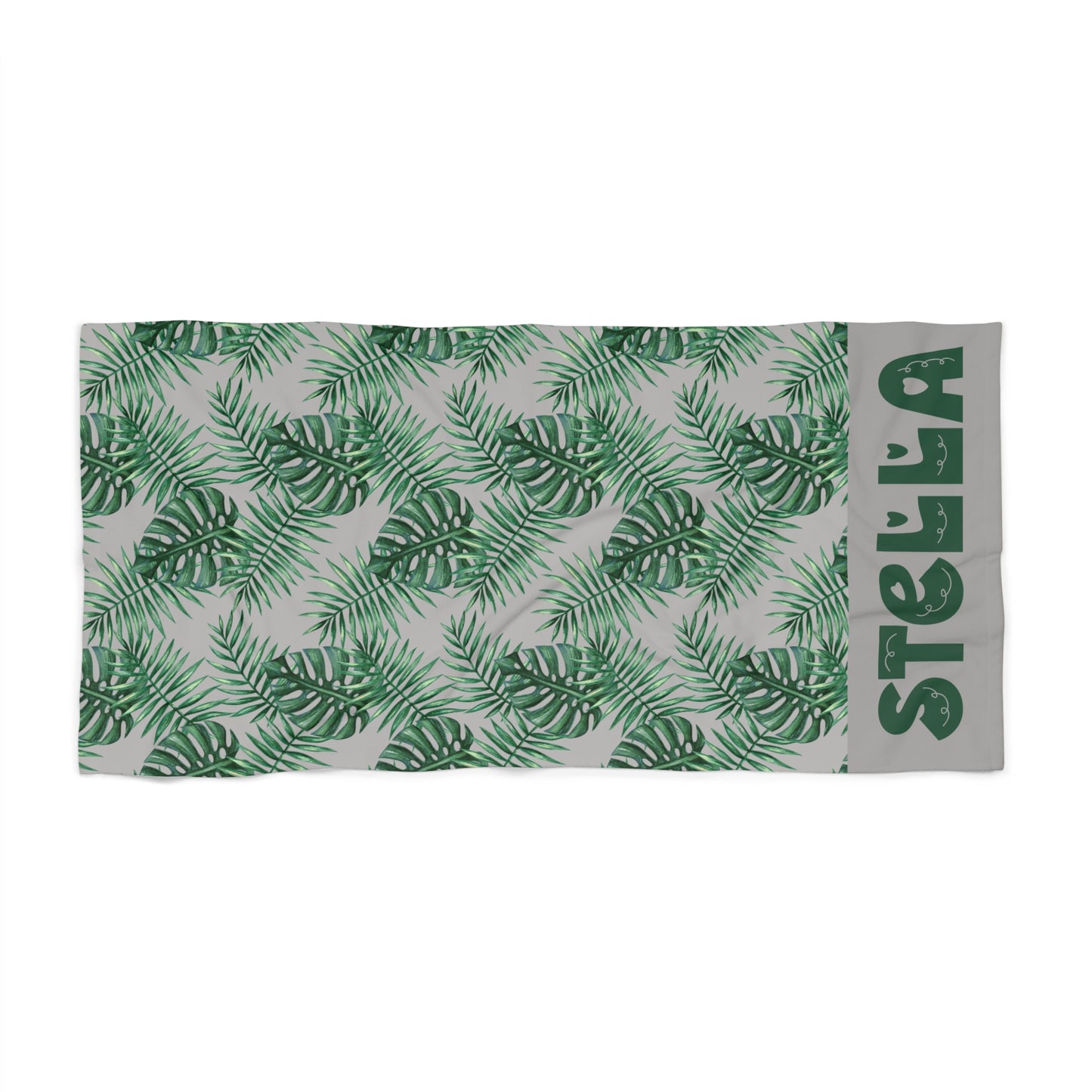 Tropical Bliss Grey Beach Towel