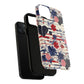 Patriotic Floral Phone Case, Tough Magnetic Cases, American Flag Design, Gift for Her, Independence Day Accessories