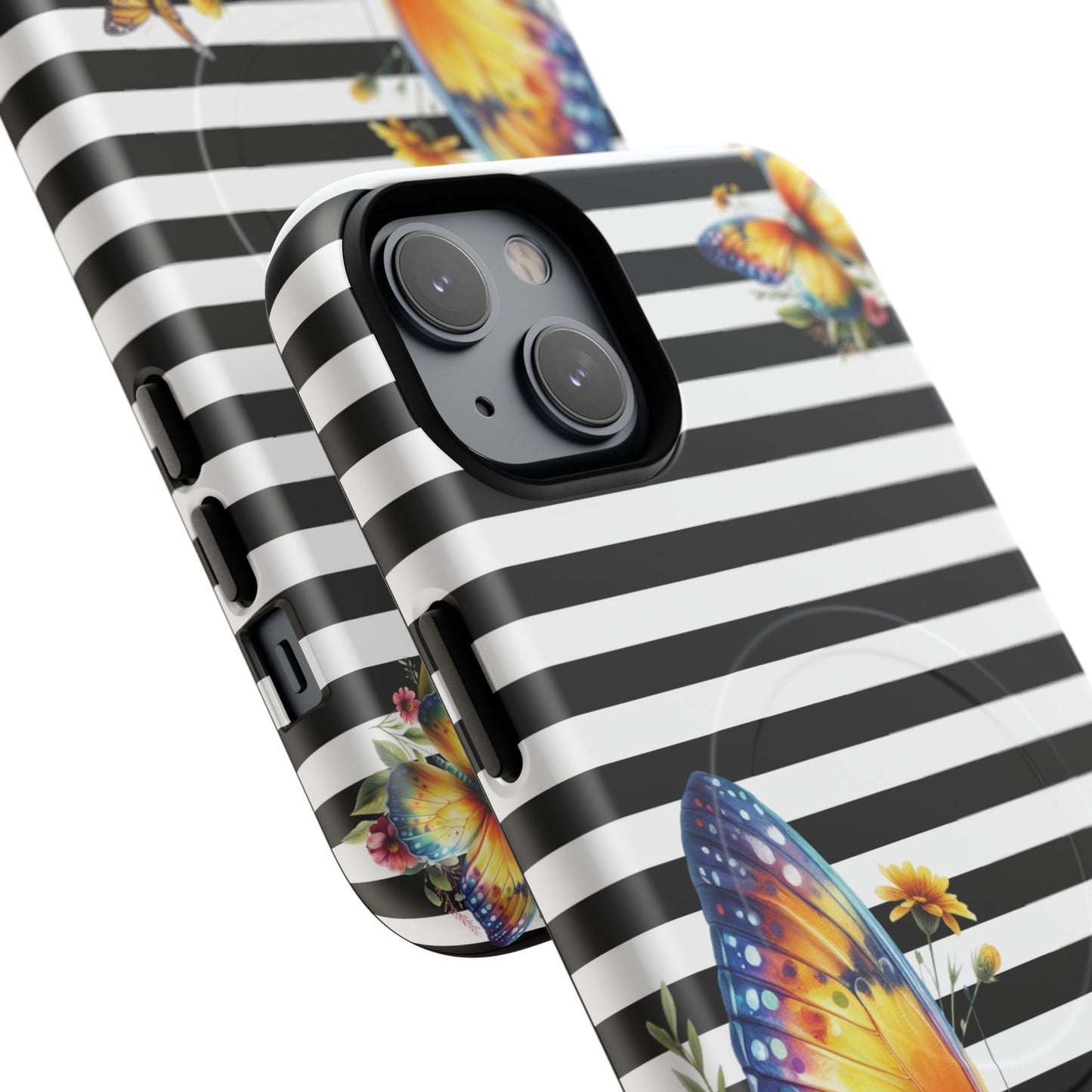 Botanic Flight Tough iPhone Magnetic Cases, Floral iPhone Cover, Stylish Tech Accessory, Gift for Nature Lovers, Butterfly Design, Unique Phone Protector