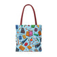 Blue Academic Adventures Tote Bag