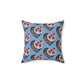 Light Blue Floral Heart Spun Polyester Square Pillow