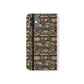 Book Stack Floral Flip iPhone and Samsung Phone Case — Vintage Library Wallet Cover.