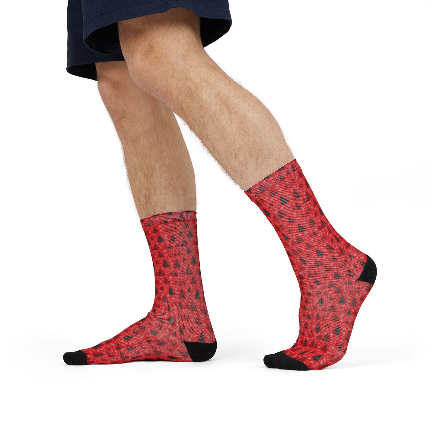 Winter Wonderland Red Sublimation Crew Socks