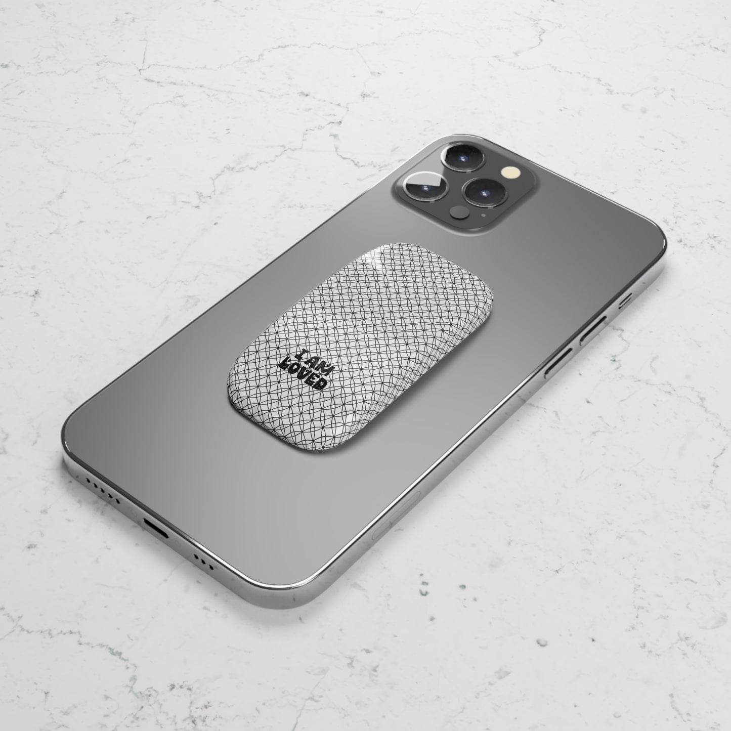 Personalized Geometric Phone Grip Custom Name Click-On Stand
