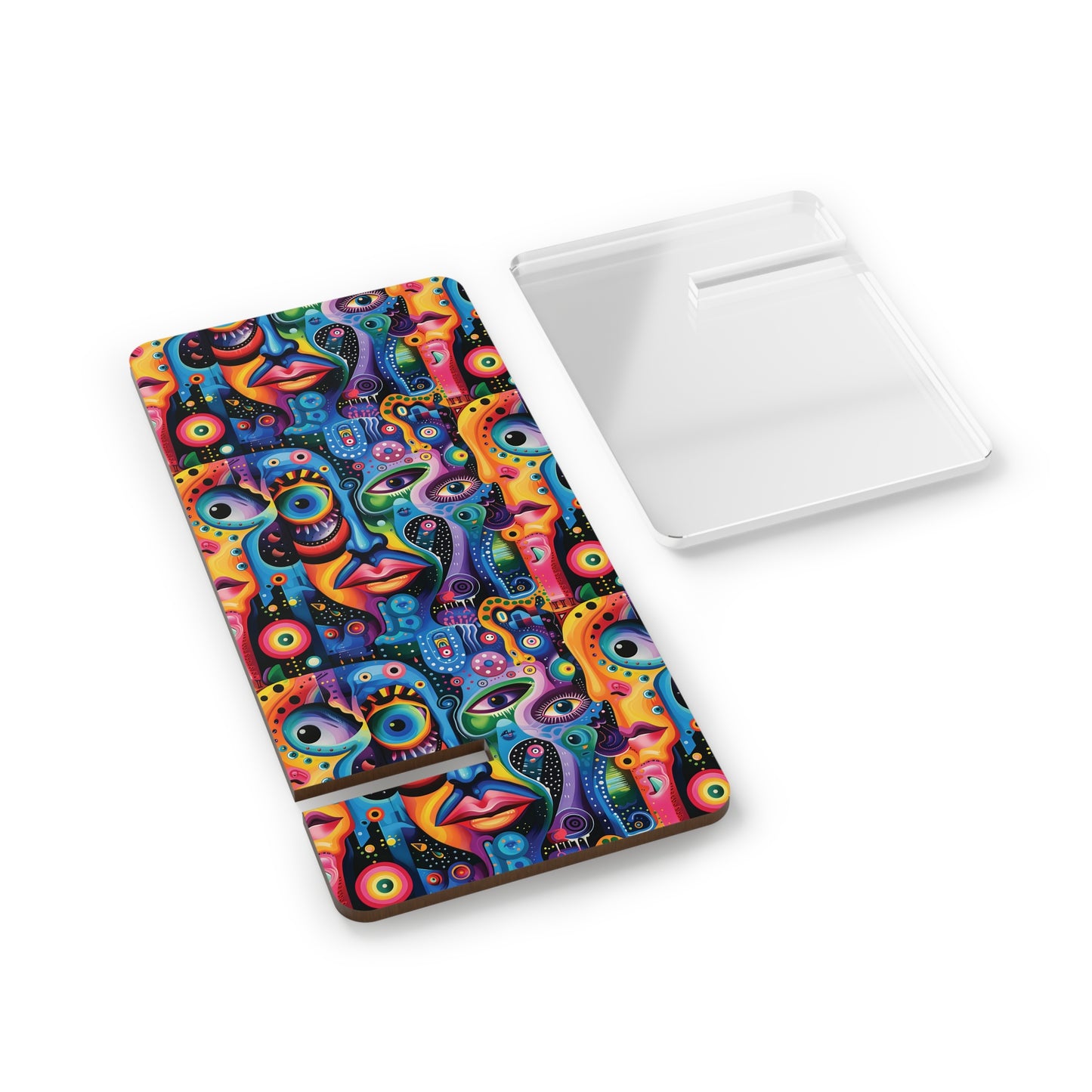 Psychedelic Visions Colorful Abstract Phone Stand - Unique Mobile Display Holder
