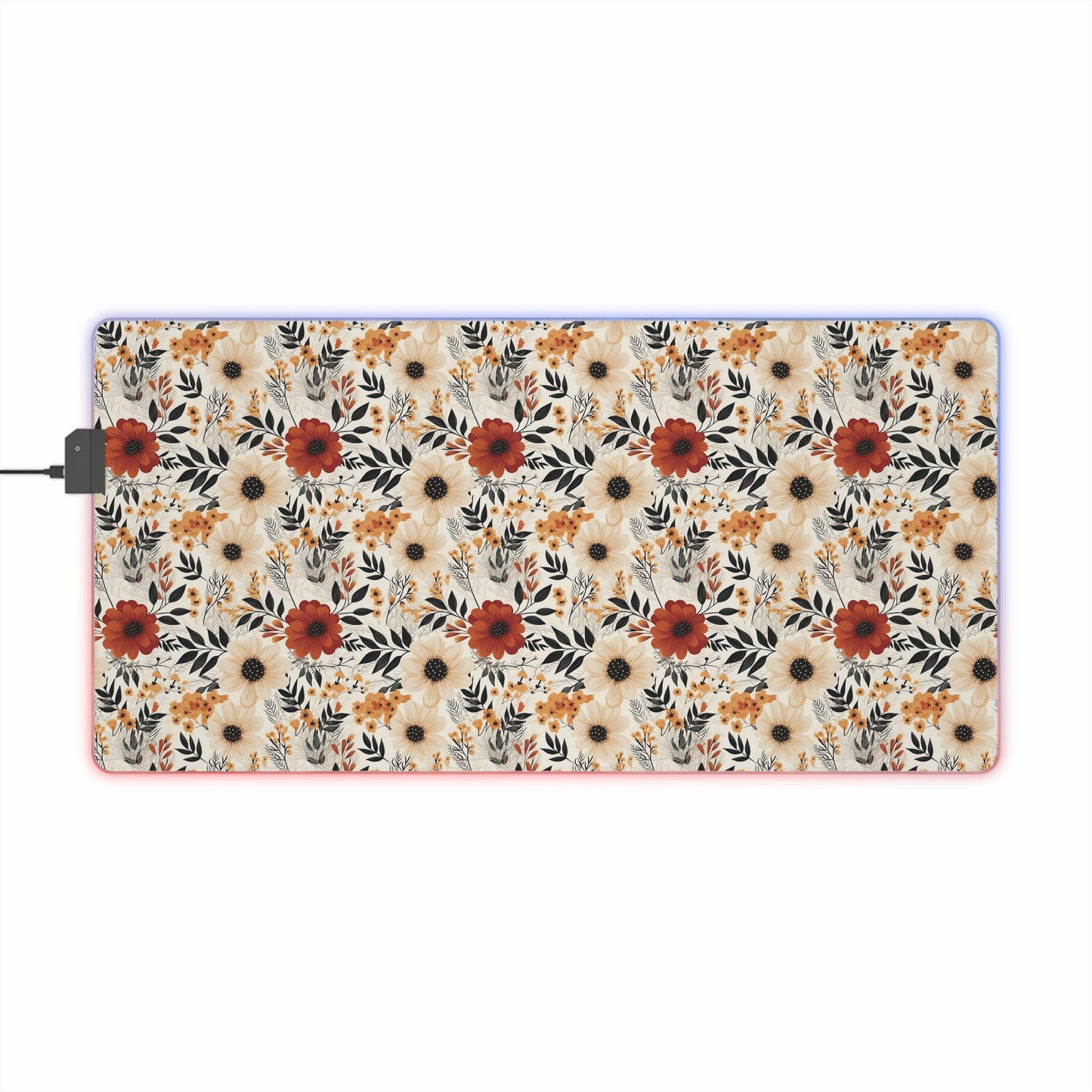 Boho Chic Floral LED Gaming Mouse Pad