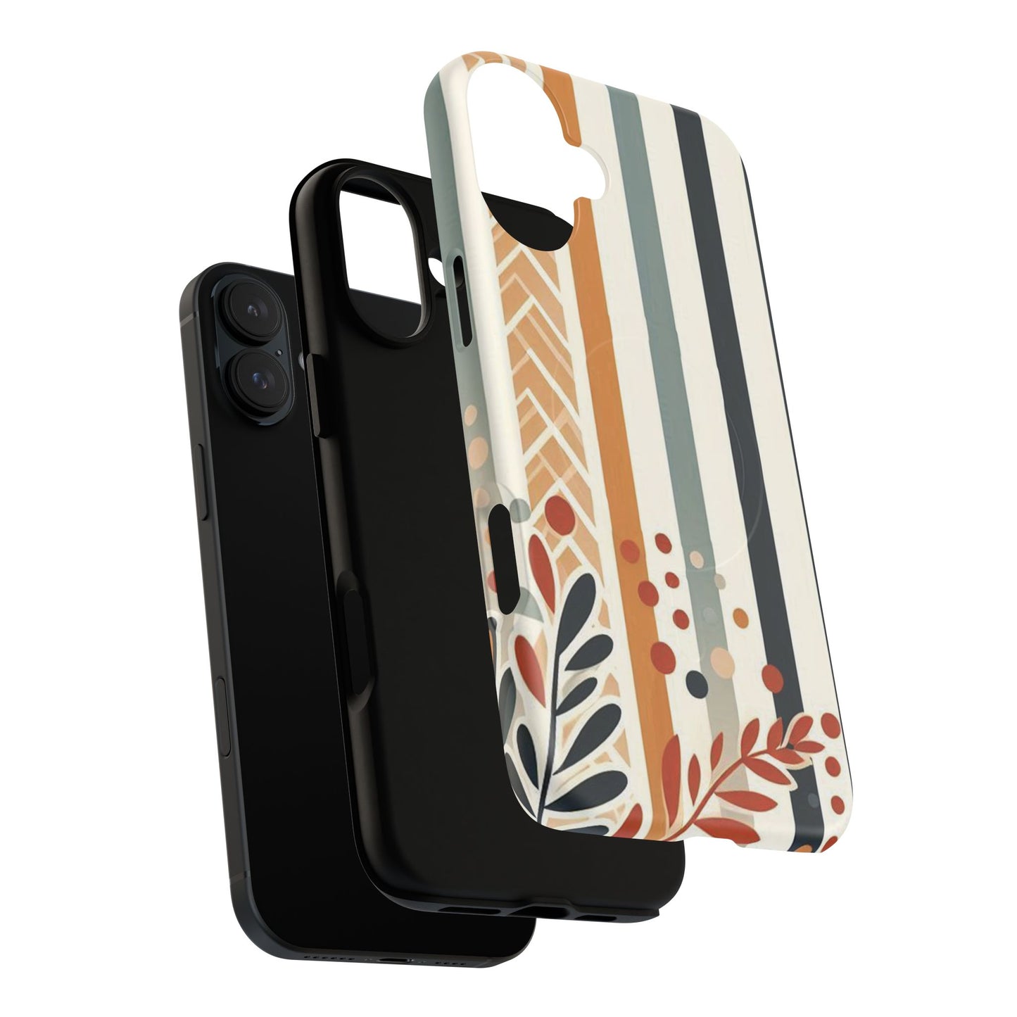 Terracotta Trails Tough Magnetic iPhone Cases for Everyday Use, Floral Patterned Stability Case, Gift for Her, Durable iPhone Accessory.