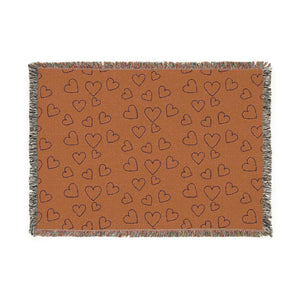 Hearts Illustration Tapestry Woven Blanket