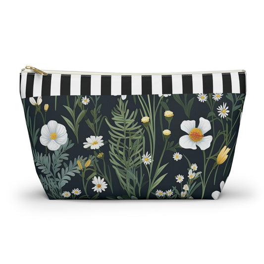 Daisy Delight Floral Accessory Pouch – Stylish T-Bottom Storage for Travel & Everyday Use