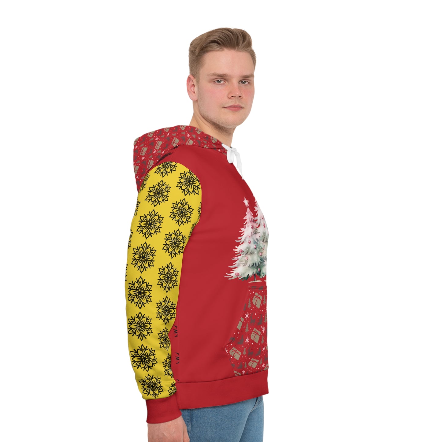 That Ugly Christmas Men's Hoodie with All-Over Print Design - Silky Smooth Polyester Fabric